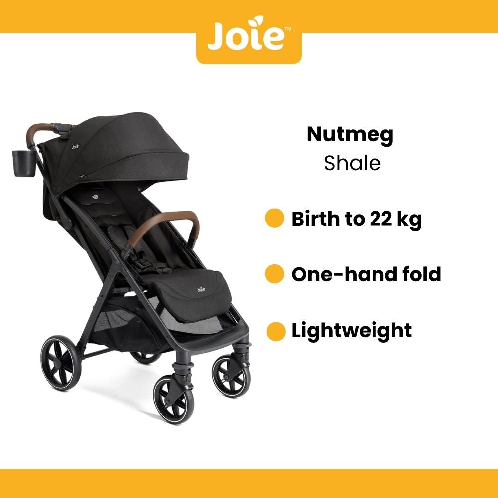 joie nutmeg travel stroller Joie Nutmeg Compact Travel Stroller Suitable From Birth to 22kg- Shale – KidsCompanyPH