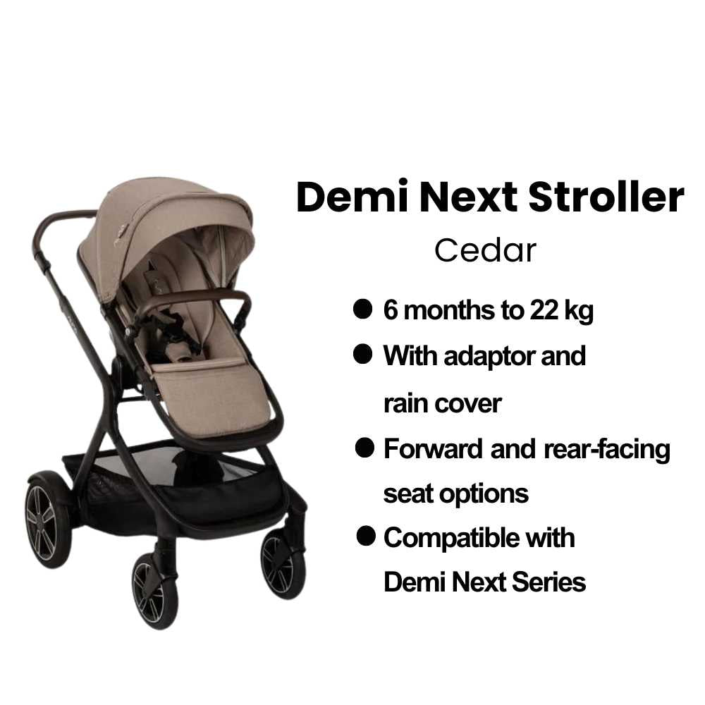 Nuna Demi Next Stroller With Rain Cover & Adaptor