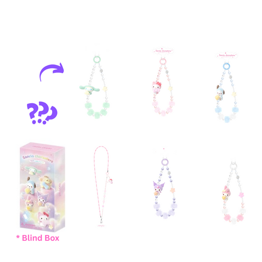 Sanrio Characters Fluffy Little Darling Series Phone Chain Display Set