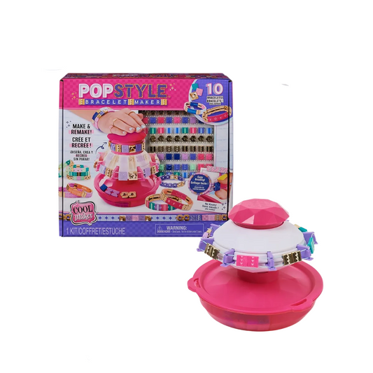 Cool Maker PopStyle Tile Bracelet Maker Kit with Machine and Storage 170 Beads and 22 Reusable Elastic Bands Fashion Accessories
