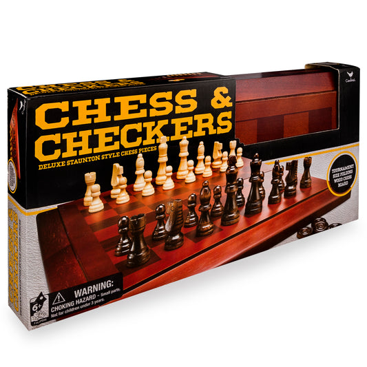 Cardinal Games Deluxe Wooden Chess & Checkers Set