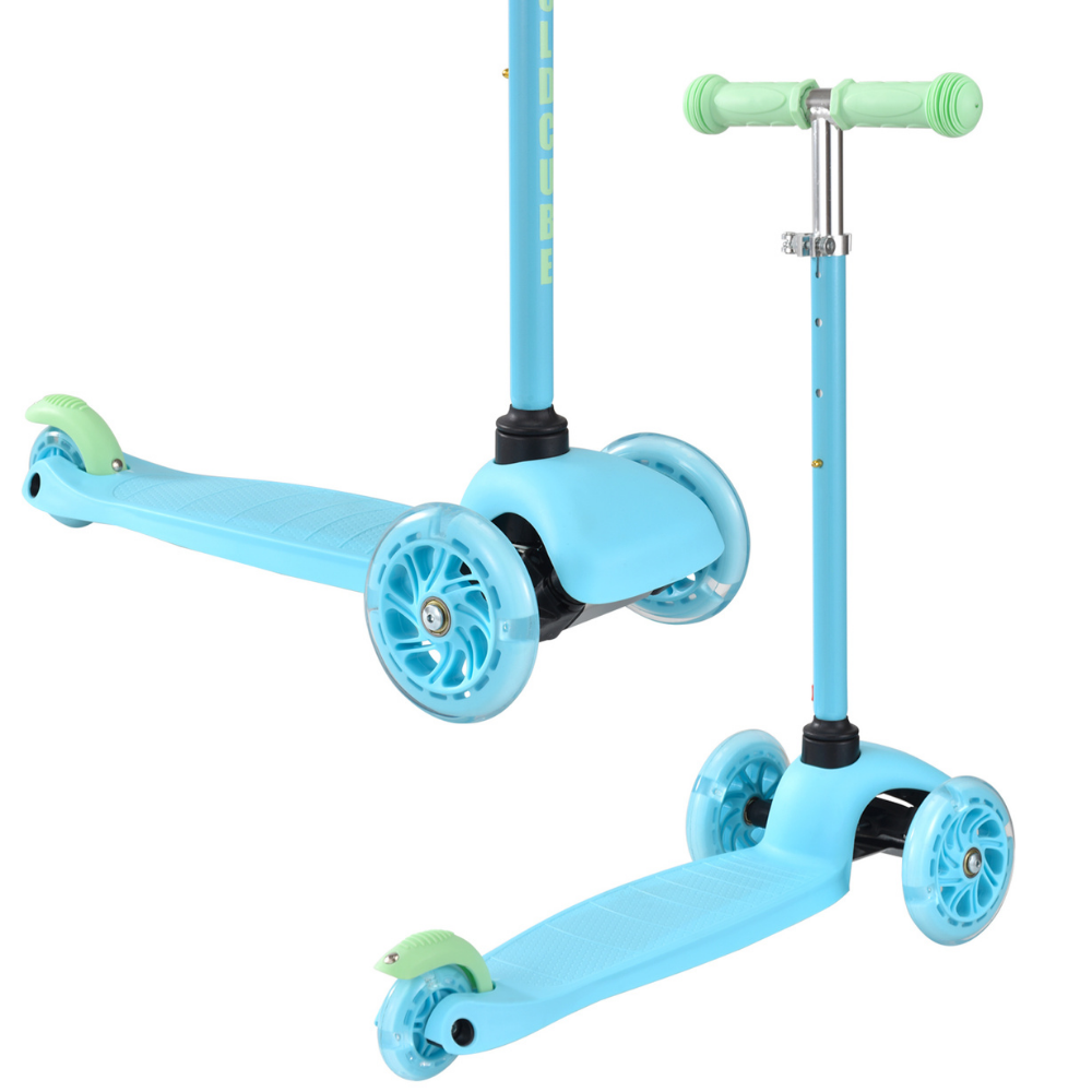 Boldcube Teeny 3-Wheel Kids Scooter with Flashing Wheels – Sky Blue