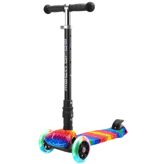 Bold Cube Foldable Crystal Rubix Big 3 Wheel Scooter Flashing Wheels