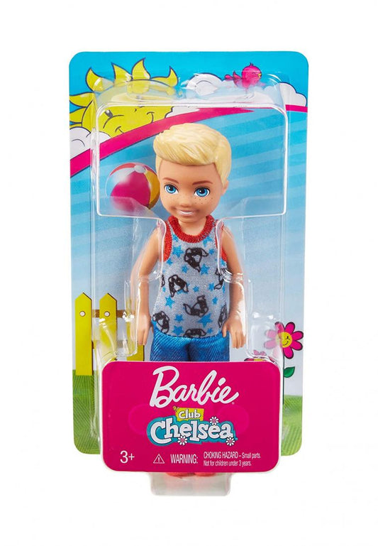 Chelsea 6 Inch Doll - Blonde Boy Wearing Puppy Themed Romper