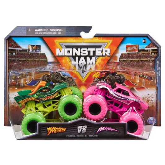 Monster Jam 1:64 Scale True Metal Die-cast trucks 2-Packs - Dragon VS Full Charge
