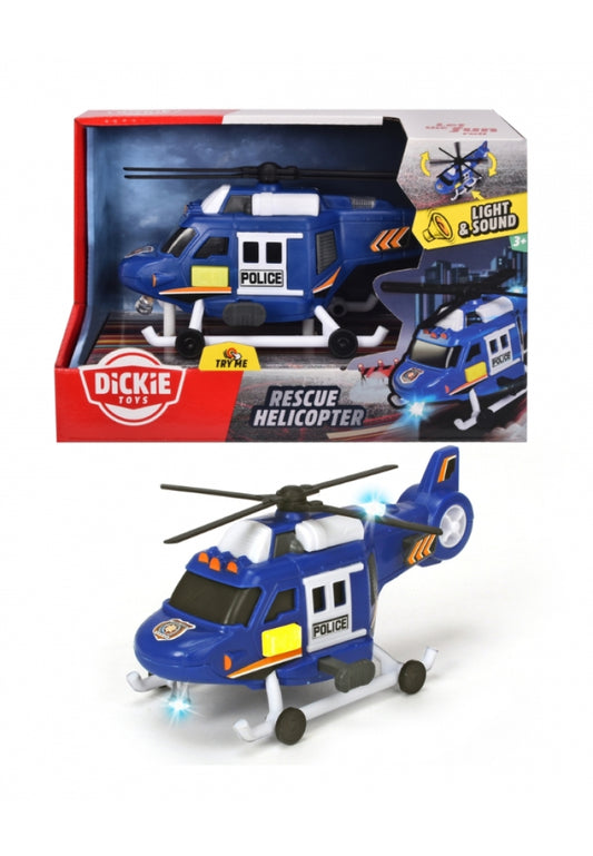 Dickie Toys 18cm Rescue Helicopter Toy Vehicle with Lights & Sounds