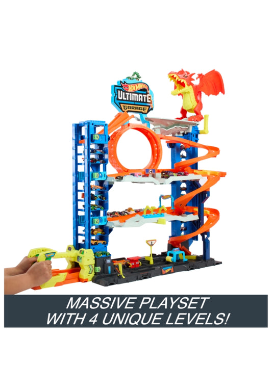 Hot Wheels City Ultimate Garage Playset With 2 Die-Cast Cars