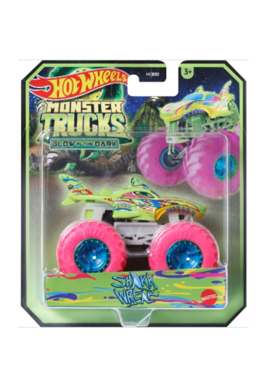 Hot Wheels Monster Trucks 1:64 GLOW-IN-THE-DARK Diecast - Shark Wreak