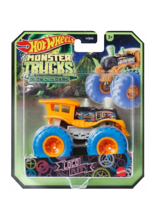 Hot Wheels Monster Trucks 1:64 Glow-In-The-Dark Diecast - Loco Punk