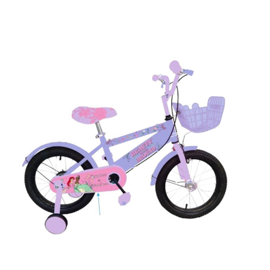Disney Princess 16-Inch Kids Bicycle with Front Basket & Training Wheels