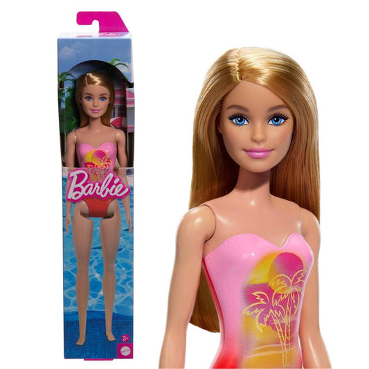 Barbie Beach Doll - Pink Palm Tree Swimsuit