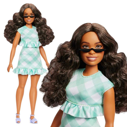 Barbie Fashionistas Doll #240 in Green Gingham Dress And Sunglasses