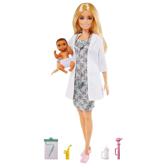 Barbie Career Doll Blonde Doctor Doll w/ Baby Doll