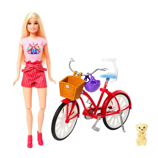 Barbie Pink Passport Holland Doll Set With Bicycle