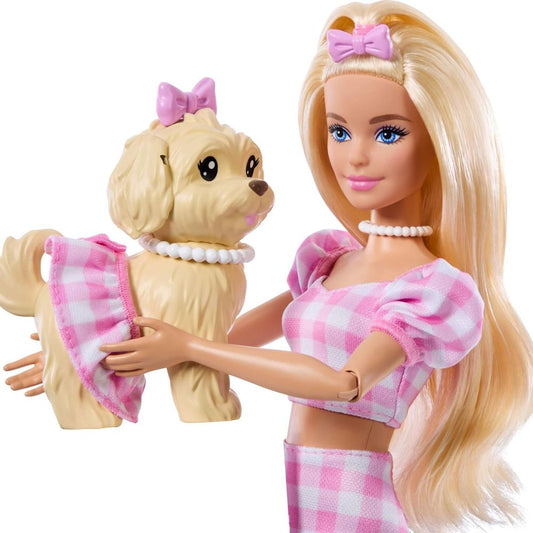 Barbie Twinning Looks Fashion Doll With Pet Dog