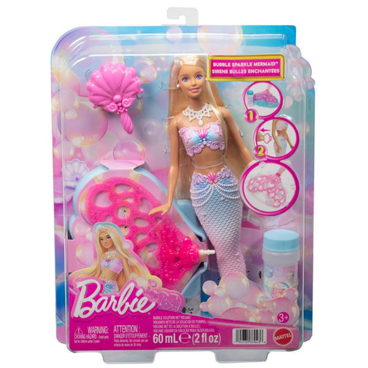 Barbie Bubble Sparkle Mermaid Doll with Bubble-Making Feature