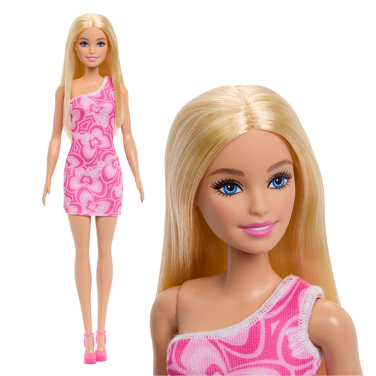 Barbie Fab Basic Blonde Doll in One-Shoulder Pink Barbie Dress