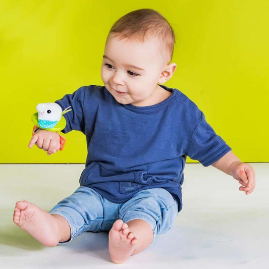 Bright Starts Rattle & Teethe Wrist Pals Toy - Monkey & Elephant