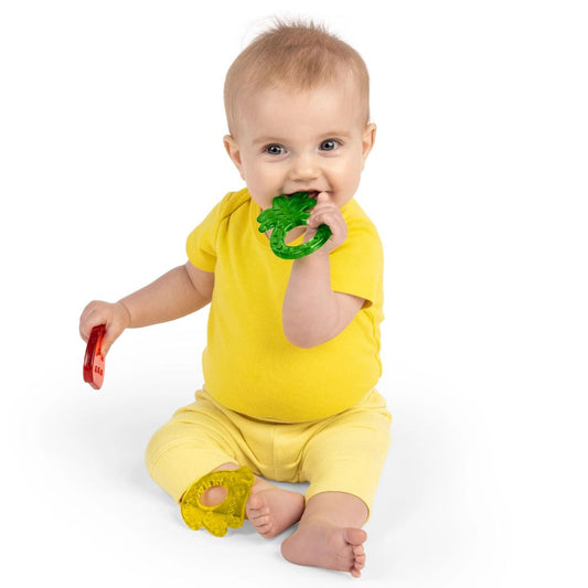 Bright Starts Juicy Chews 3 Pack Textured Teethers (Watermelon, Pineapple, Banana)