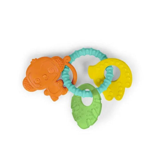 Bright Starts Tropical Chews Silicone Teething Ring  (Monkey, Leaf, Banana)