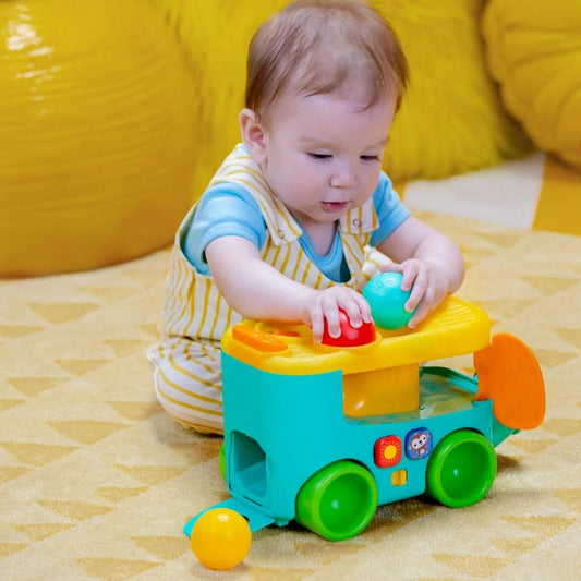 Bright Starts Pop & Roll Safari Bus Ball