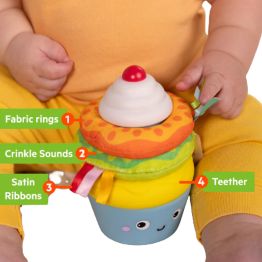 Cupcake Tower Stacking Toy With Teether
