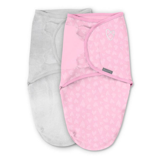 SwaddleMe Original 2-pack 100% Cotton Velboa Pink Hearts Theme