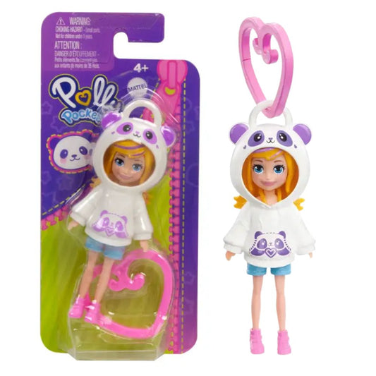 Polly Pocket Hoodie Buddies Clip-on Keychain Mini Doll