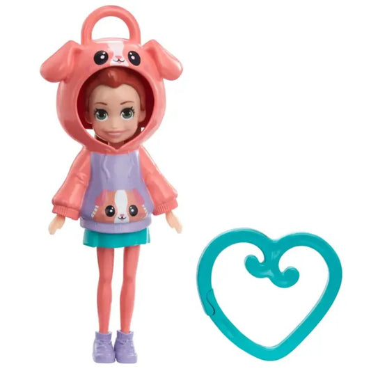 Polly Pocket Hoodie Buddies Clip-on Keychain Mini Doll