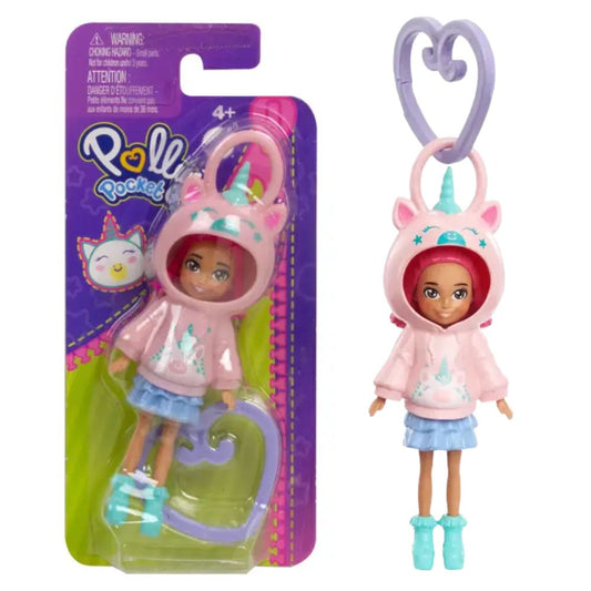 Polly Pocket Hoodie Buddies Clip-on Keychain Mini Doll