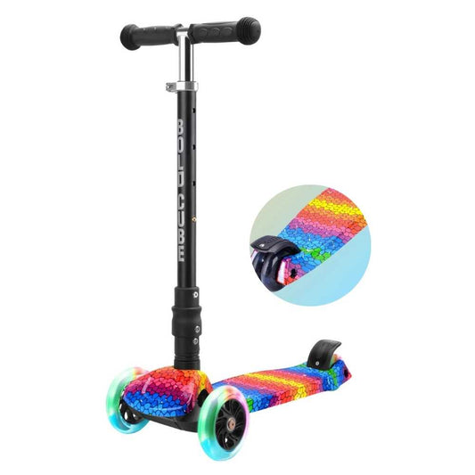 Bold Cube Foldable Crystal Rubix Big 3 Wheel Scooter Flashing Wheels