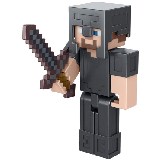 Minecraft 3.25" ( Zombie Chicken Jockey, Figure Wolf, Steve In Netherite Armor, Enderman, Steve )