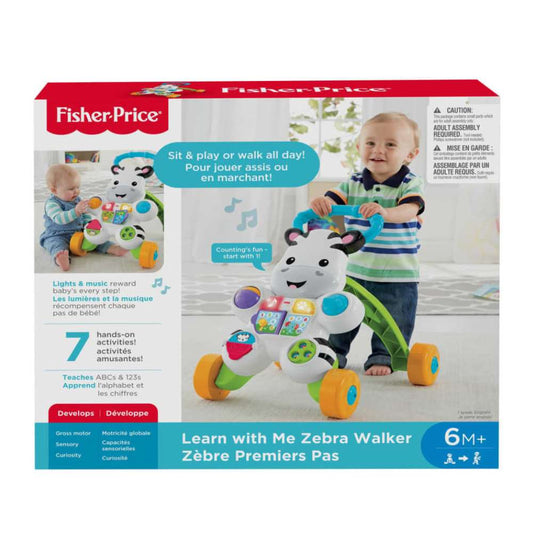 Fisher Price Infant 1st Steps Zebra Walker Learn With Me For 6 M+