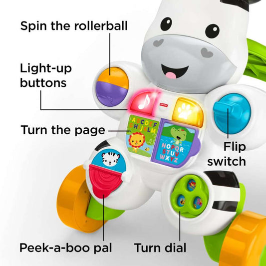 Fisher Price Infant 1st Steps Zebra Walker Learn With Me For 6 M+