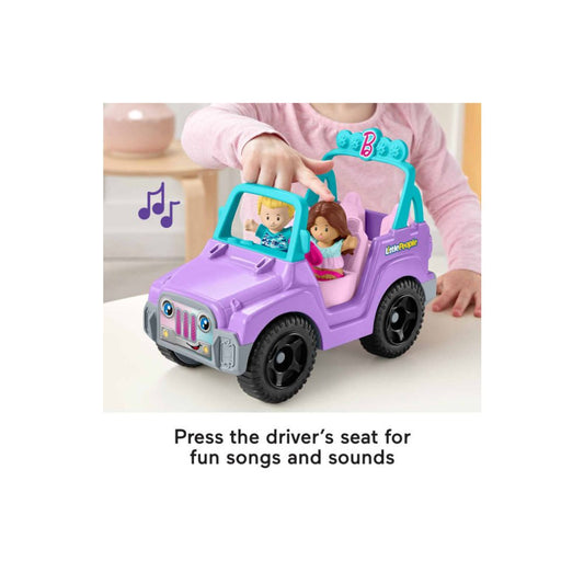 Fisher-Price Little People Barbie Toy Car Beach Cruiser with Music Sounds and 2 Figures for Ages 18 Months up
