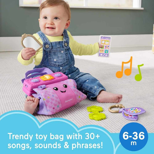 Fisher-Price Laugh & Learn Going Places Learning Purse w/ Song, Sounds and Phrases For Ages 6-36 Months