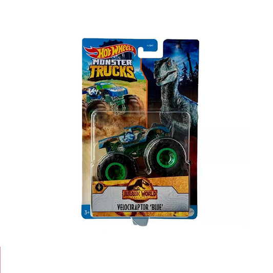 Hot Wheels Monster Trucks 1:64 Entertainment Themed (Velociraptor Blue)