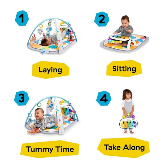 Baby Einstein 4-in-1 Kickin' Tunes Music & Language Play Gym with Lights, Sounds & Accessories For Babies 0m+