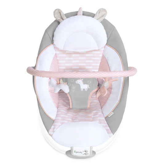 Ingenuity Flora the Unicorn Cradling Bouncer, Baby Bouncer for Ages 0-6 Months