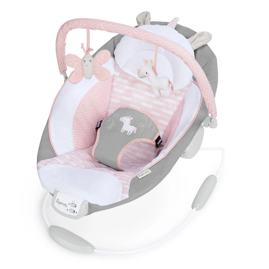Ingenuity Flora the Unicorn Cradling Bouncer, Baby Bouncer for Ages 0-6 Months