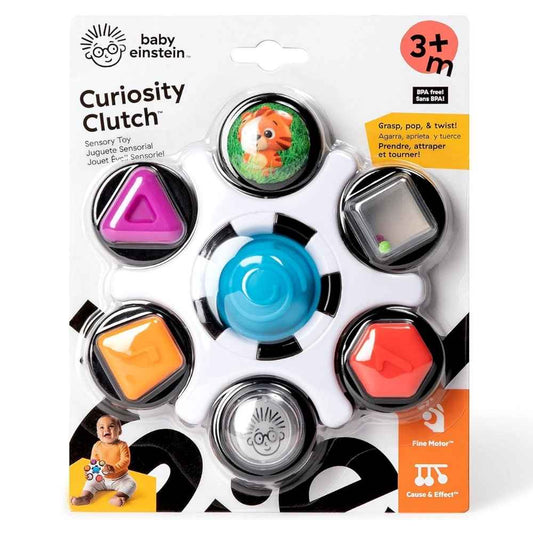 Baby Einstein Curiosity Clutch Twist & Pop Rattle Sensory Infant Toy For Ages 3 - 36 months