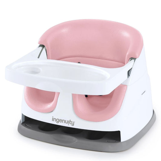 Ingenuity Baby Base 2-in-1 Booster and Floor Seat For 6-36 Months - Peony