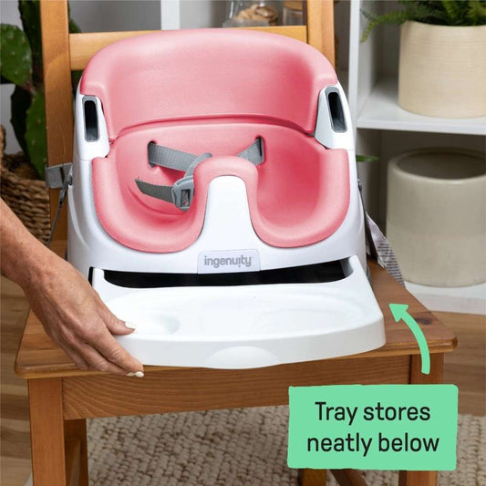 Ingenuity Baby Base 2-in-1 Booster and Floor Seat For 6-36 Months - Peony