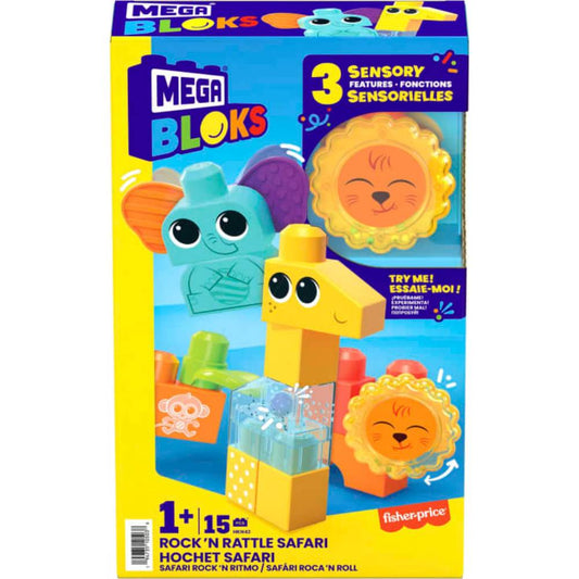 Mega Bloks Rock n Rattle Safari Sensory Building Blocks