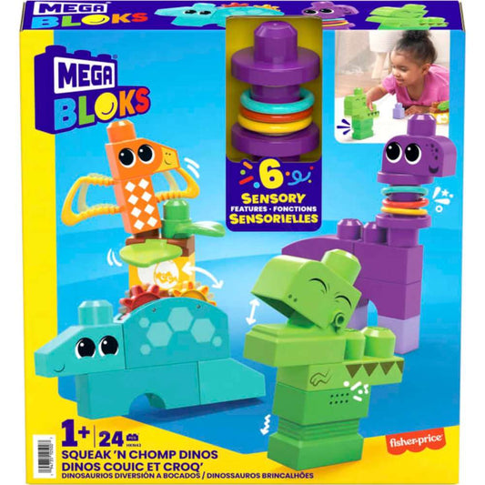Mega Bloks Squeak n Chomp Dinos Building Blocks