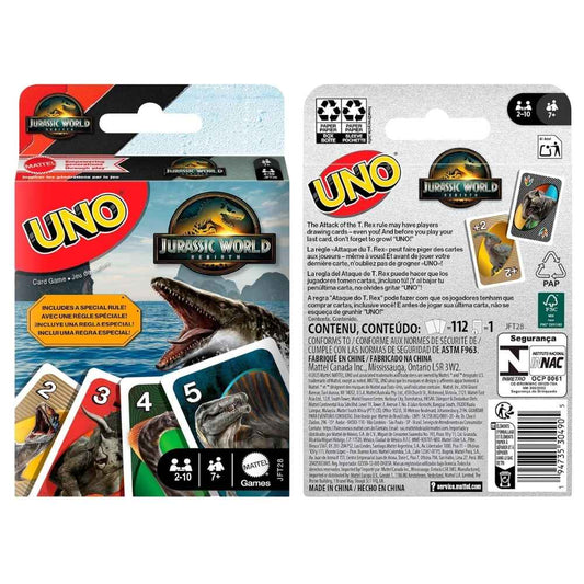 Mattel Games UNO Jurassic World Rebirth Card Game