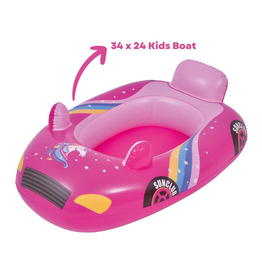 Jilong Kids Boat Floater 34 x 24 Inflatable (Pink)
