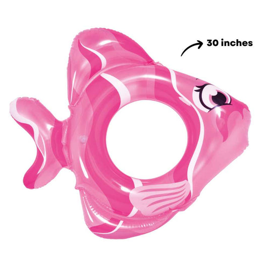 Jilong 30 Inches Inflatable Fish Swim Ring in Pink Floater