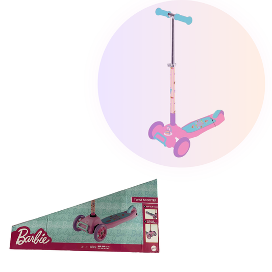 Barbie Adjustable Twist 3-Wheel Lean-to-Steer Toddler Scooter