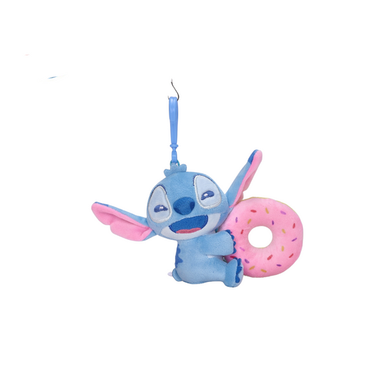 Disney Stitch Foodie Friends Plush Keychain - Pink Frosted Donut Stitch